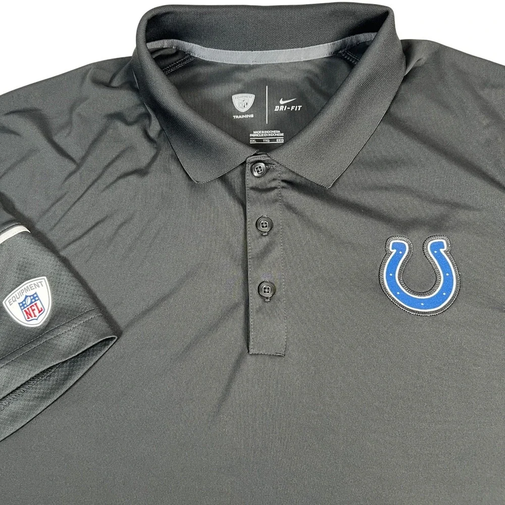 Indianapolis Colts Nike Polo Shirt Mens XXL Black NFL Equipment Training Dri-FIT